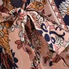 Casual Mulheres Macio Algodão V Pescoço Vestido Primavera-Outono Moda Senhoras Vintage Elegante Feminino Impresso Kimono 210515