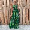 Women Fashion Elegant Sleeveless Partywear Jumpsuits Overalls Formal Party Romper Leaf Print Cut-out Party Jumpsuit 210716