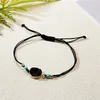 A amizade faz um desejo Druzy Drusy Resina Handmade Braided corda pulseira para mulheres presente de festa de Natal