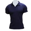 2021 fermeture éclair gris course à pied hommes Sport formation glace soie été Polo T-shirt à manches courtes mâle décontracté séchage rapide Gym Fitness Slim t-shirts hauts vêtements