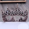 Vintage Barok Tiara Geometryczne Koraliki Tiaras Korony Hairband Royal Queen Headband Dla Kobiet Boże Narodzenie Party Włosy Biżuteria 210616