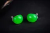 Stud Mujer Moda Pendientes Oorbellen Earrings Green GEM Gems Natural Light 925 Sterling Silver