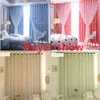 Korean Double Pink Princess Curtains For Living Room Hollow Stars Lace Curtain For Bedroom Shade Curtain Tulle Cloth Room Supply 210913