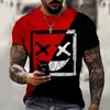 Koszulki męskie zabawny wzór T-Shirt Horror O-Neck letni modny Top mężczyźni odzież odzież uliczna w dużych rozmiarach Hip Hop 3D T Shirt Tee