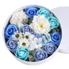 DHL FREE Valentine's Day Gift Toy Round Artificial Soap Flower Gift Box For Girl Friend Mother YT199501