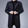 Heren Trench Coats Coat Men Detachable Wool Liner Warm Dikke Long Windbreak Jacket Business Casual Daily Winter Autumn Clothing Viol22