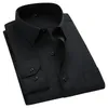 Plus Stor storlek 8XL 7XL Slim Fit Mens Business Casual Långärmad Skjorta Klassisk Vit Svart Mörkblå Man Social Dress SHIRTS 220309