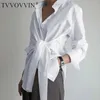 Damskie Bluzki Koszule Xuxi Kobiety Moda Z Długim Rękawem Loose Casual Solid Color Tie Cienka Koszula Wiosna Jesień 2022 E888