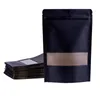 8 sacchetti richiudibili di dimensioni sacchetto autosigillante a prova di odore sacchetto nero stand up con finestra opaca tacca a strappo per biscotti al tè caramelle LX4207