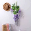 12pcs Wisteria Fleurs artificielles Guirlande 45inch Verre de soie Plantes pour mariage suspendu Rattin Home Garden Hôtel Decor