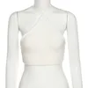Gebreide haltertanktop mode mouwloze blackless y2k tops esthetische slanke club party vrouwelijke massief witte korset kleding 210517