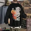 Höst Hoodie Mäns Hong Kong Style Loose Handsome Hip-Hop Fashion Brand Printed Tun HaraJuku-Size Jacket Y211118
