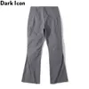 Plain plissé sur le genou pantalon évasé hommes High Street Fashion pantalons pour hommes pantalon noir gris 210603
