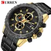 Curren klocka män lyx märke mode chronograph armbandsur rostfritt stål man klocka mens datum sport klockor män 210527