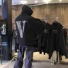 Толстовка со стразами Vlones Hot Drill Hoodie для мужчин и женщин Shanghai Limited Black Big v Hoodie Jacket Trendp is clean