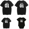 Chemises en coton famille correspondant père mère fille fils bébé vêtements T-shirt roi reine chemise 210417