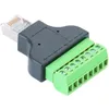 Connecteur modulaire réseau Cat6 RJ45 8P8C vers adaptateur de bornes à vis à 8 broches