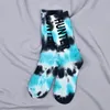 Novo tie-dye carta homem e mulher meias de algodão colorido vórtice classmale engraçado feliz moda skate macio menina meias