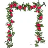 Decorative Flowers Wreaths 22 M Artificial Rose Vines Hanging For Romantic Wedding Arch Home Front Door Lintel Swag Party Garde7031998