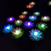 Sztuczny Jedwabny Kwiat LED Pływający Lotus Festival Celebration Basen Ornament na Wedding Party Event Garden Decoration