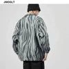 Ungdomsmän Bomberjacka Lossa långärmad vindbrytare blixtlås Zebra randiga jackor rockar manliga outwear märkeskläder 210412