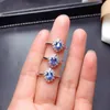 Cluster Rings Shilovem 925 Silver Sterling Real Natural Sapphire Fine Jewelry Party Trendy Open Wedding Bands Gift MJ0405882AGL