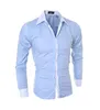 Men039S skjortor Fashion Personlighet Casual Slim Longsleved Shirt Top Blue Black White Men Style8395085