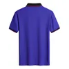 Men's Plus Polos Tees Cotton Solid T-Shirt Short Sleeve Oversized Loose Buttons Collar Male Tee Shirts Hit Color