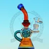 Mini Shisha Glasbong Bohrinsel Wasserbongs Farben männlich 14,5 mm Bubbler mit Glasschale