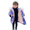 2021 New Winter Baby Girls Zipper Parkas Jacka Barn Stor Fur Collar Vindskyddad Kokar Barnkläder TZ948 H0909