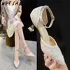 Dress Shoes Gentle Fairy Single 2021 Style High Heels, Slight Pointy French Bag And All-go Xiao Qing Evening Wind, One Char