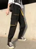 Surmiitro mode höst bomull långa lastbyxor kvinnor koreanska stil svarta fickor hög midja ankel harem byxor kvinnlig 210712
