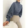 レディースブラウス夏のトップスフェムメカジュアルな女性のシャツ長袖コットンの女の子ブラウスホワイトプラスサイズBlusas Solid Lood 210417