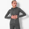 EST WOMENS Sports Veste Yoga avec Vêtements de poche Hoode Sweat à capuchon Soft Manteau Soft Coffre à glissière