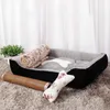 Kennels & Pens Warm Pets Beds Sofas With Mats Pillows Winter Autumn Cat Dog Bed House Cotton Soft Breathable Solid Blanket Kennel