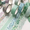 Gift Wrap 1Pc Green Plant Floral Washi Tapes DIY Masking Tape Decorative Stationery Diary Journal Scrapbook Supplies Vintage Stickers