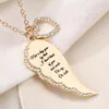 Colliers pendentifs Fashion Femmes Long Chain Wing Heart Collier Simple Choker Jewelry Gift8192892