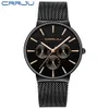 Men's Watch CRRJU Fashion Classic Gold Quartz Stainless Steel Wrist Watches Slim Business Casual Luxury Clock reloj hombre 210517