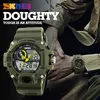 Skmei спортивные часы мужчины светодиодные цифровые часы двойной дисплей Открытый 50 м водонепроницаемый наручные часы военного Relogio Masculino 1029 Q0524