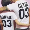 Valentine Shirts Women/Men Bonnie 03 CLYDE 03 couples leisure cotton short sleeve T-shirt euro size O neck t-shirts 210517