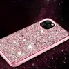 Bling Glitter Phone Cases voor iPhone 13 Pro Max I 12 11 XS XSMAX XR 8 7Plus Mode Designer Plating Rhinestone Diamond Dames Zachte Siliconen Sexy Girly Back Cover