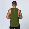 Ny sommar män bodybuilding stringer tank top bomull ärmlös tröja träning väst gym träning fitness kläder 210421