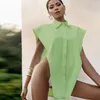 Vrouwen vest 2022 zomer ontwerp zuivere kleur sexy vest mode casual temperament knop straat trendy solide korte revers shirt