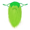 세인트 패트 릭의 날 수염 얼굴 마스크 남성을위한 녹색 갈색 의상 마스크 휴일 파티 소품