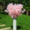 Dekoracyjne kwiaty wieńce jedwabne wiśniowe okwitnięcie symulacji fałszywy kwiat bukiet sztuczne drzewo dla el scenic krajobraz DIY ślub decorati