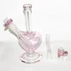 9" beautiful love hookah water pipes smoking dab rigs heart shaped glass bongs oil rig shisha bong with 14mm bowl reclaim catcher adapters