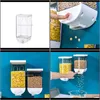Lagring Hushållsorganisation Hem GardenStorage Easy Press Typ Container Cereal Dispenser Väggmonterad Förseglad Tank Box Kök Tillbehör