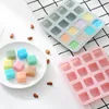 Partihandel 16 Grids och Safe Square Silica Gel Ice Moulds DIY Mold Candy Chocolate Silicone Mold A217074