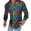 Męskie z długim rękawem Bluse zwierząt styl druku shirt w górę chemise Hippie Blusa Casual Hawajski bluzka