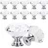 transparante gouden basis 30mm Delicate Crystal Glass Knoppen Kast Trekt 30mm Diamond Shape Design Handvatten Lade Knoppen Keukenmeubel Kast Handvat